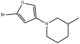 2-Bromo-4-(3-methylpiperidin-1-yl)furan Structure