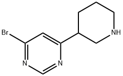 4-BROMO-6-(PIPERIDIN-3-YL)PYRIMIDINE Structure