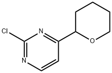 2-chloro-4-(tetrahydro-2H-pyran-2-yl)pyrimidine, 1622835-71-5, 结构式