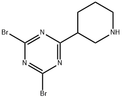 2,4-Dibromo-6-(piperidin-3-yl)-1,3,5-triazine Struktur