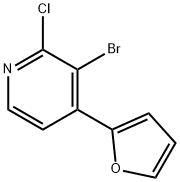 3-Bromo-4-(2-furyl)-2-chloropyridine Struktur