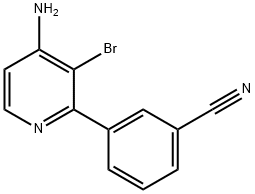4-Amino-3-bromo-2-(3-cyanophenyl)pyridine 结构式