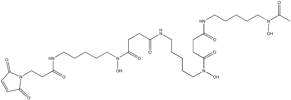 Butanediamide, N4-[5-[[4-[[5-(acetylhydroxyamino)pentyl]amino]-1,4-dioxobutyl]hydroxyamino]pentyl]-N1-[5-[[3-(2,5-dihydro-2,5-dioxo-1H-pyrrol-1-yl)-1-oxopropyl]amino]pentyl]-N1-hydroxy-, 1638156-31-6, 结构式