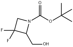 3,3-二氟-2-(羟甲基)氮杂环丁烷-1-羧酸叔丁酯 结构式
