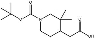 2-(1-(tert-butoxycarbonyl)-3,3-dimethylpiperidin-4-yl)acetic acid 结构式