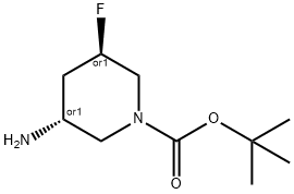 TERT-BUTYL TRANS-3-AMINO-5-FLUOROPIPERIDINE-1-CARBOXYLATE,1638772-27-6,结构式