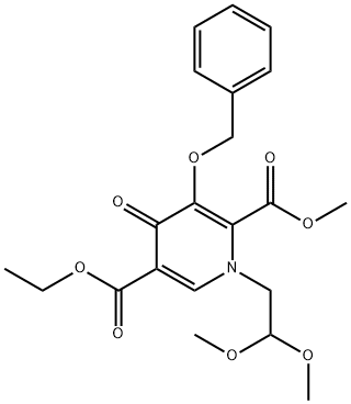 5-ETHYL 2-METHYL 3-(BENZYLOXY)-1-(2,2-DIMETHOXYETHYL)-4-OXO-1,4-DIHYDROPYRIDINE-2,5-DICARBOXYLATE,1640105-93-6,结构式