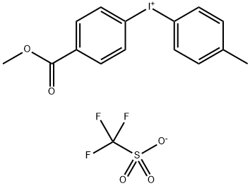 (4-甲氧羰基苯基)(4-甲基苯基]三氟甲磺酸碘98.00% 结构式