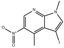 3-IODO-1,4-DIMETHYL-5-NITRO-1H-PYRROLO[2,3-B]PYRIDIN, 1648705-68-3, 结构式