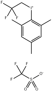 Mesityl(2,2,2-trifluoroethyl)iodonium trifluoromethanesulfonate 化学構造式