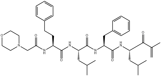 (S)-N-((S)-1-(((S)-2,6-Dimethyl-3-oxohept-1-en-4-yl)amino)-1-oxo-3-phenylpropan-2-yl)-4-methyl-2-((S)-2-(2-morpholinoacetamido)-4-phenylbutanamido)pentanamide Structure