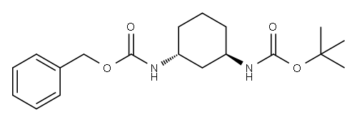 benzyl tert-Butyl ((1R,3R)-cyclohexane-1,3-diyl)dicarbamate Struktur