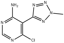 6-氯-5-(2-甲基-2H-四氮唑-5-基)嘧啶-4-胺, 1682607-95-9, 结构式