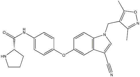 1704741-11-6 (2S)-N-[4-[[3-Cyano-1-[(3,5-dimethyl-4-isoxazolyl)methyl]-1H-indol-5-yl]oxy]phenyl]-2-pyrrolidinecarboxamide