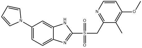 2-[(4-甲氧基-3-甲基-2-吡啶基)甲基]磺酰基]-6-(1H-吡咯-1-基)-1H-苯并咪唑, 172152-37-3, 结构式