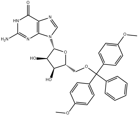 5'-O-(4,4'-dimethoxytrityl)-guanosine Struktur