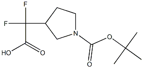 2-(1-BOC-3-吡咯烷基)-2,2-二氟乙酸, 1784795-35-2, 结构式