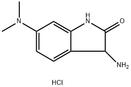 3-氨基-6-(二甲氨基)-2,3-二氢-1H-吲哚-2-酮二盐酸 结构式