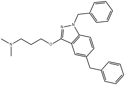 1-Propanamine, 3-[[1,5-bis(phenylmethyl)-1H-indazol-3-yl]oxy]-N,N-dimethyl- Struktur