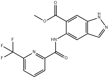 methyl 5-(6-(trifluoromethyl)picolinamido)-1H-indazole-6-carboxylate Struktur