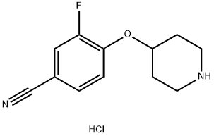 3-氟-4-(哌啶-4-氧基)苯甲腈盐酸, 1799968-81-2, 结构式