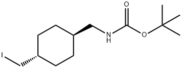 tert-butyl (((1r,4r)-4-(iodomethyl)cyclohexyl)methyl)carbamate Structure