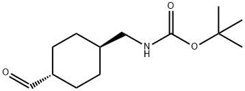 反式-4-[(BOC-氨基)甲基]环己烷甲醛,180046-90-6,结构式
