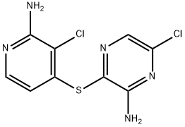 2-氨基-3-[(2-氨基-3-氯吡啶-4-基)硫基]-6-氯吡嗪, 1801693-86-6, 结构式