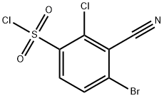 4-bromo-2-chloro-3-cyanobenzenesulfonyl chloride Struktur