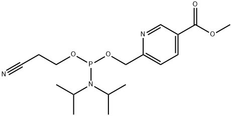 Methyl 6-((((2-cyanoethoxy)(diisopropylamino)phosphanyl)-oxy)methyl) nicotinate Struktur