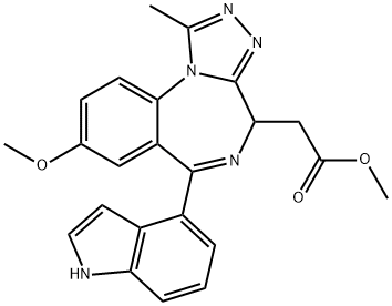 6-(1H-Indol-4-yl)-8-methoxy-1-methyl-4H-[1,2,4]triazolo[4,3-a][1,4]benzodiazepine-4-acetic acid methyl ester Structure