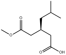 (3S)-3-(2-methoxy-2-oxoethyl)-5-methylhexanoic acid 化学構造式