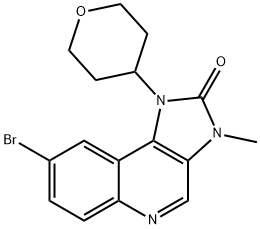 8-溴-3-甲基-1-(四氢-2H-吡喃-4-基)-1,3-二氢-2H-咪唑并[4,5-C]喹啉-2-酮, 1821429-20-2, 结构式