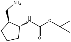 tert-butyl ((1R,2S)-2-(aminomethyl)cyclopentyl)carbamate 结构式