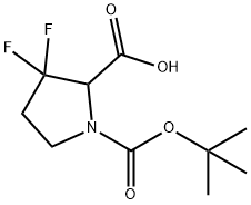 1-(叔丁氧羰基)-3,3-二氟吡咯烷-2-羧酸,1822567-84-9,结构式