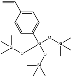 4-(4-ethenylphenyl)-2,2,6,6-tetramethyl-4-[(trimethylsilyl)oxy]-3,5-dioxa-2,4,6-trisilaheptane Struktur