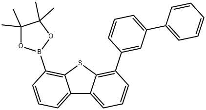 6-(1,1'-biphenyl-3-yl)dibenzothiophene-4-boronic acid pinacol ester Structure