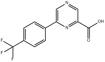 6-[4-(Trifluoromethyl)phenyl]pyrazine-2-carboxylic Acid Structure