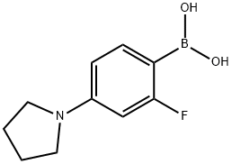 2-Fluoro-4-(pyrrolidino)phenylboronic acid, 1876473-45-8, 结构式