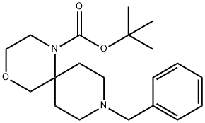 9-苄基-4-氧杂-1,9-二氮杂螺[5.5]十一烷-1-羧酸叔丁酯 结构式