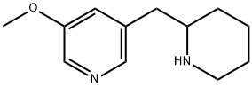 Pyridine, 3-methoxy-5-(2-piperidinylmethyl)- Structure