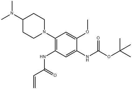 (5-丙烯酰胺基-4-(4-(二甲基氨基)哌啶-1-基)-2-甲氧基苯基)氨基甲酸叔丁酯 结构式