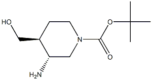 tert-butyl trans-3-amino-4-(hydroxymethyl)piperidine-1-carboxylate Struktur