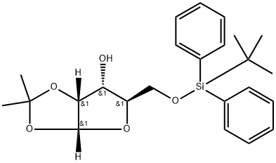 (3aR,5R,6R,6aR)-5-(((tert-butyldiphenylsilyl)oxy)methyl)-2,2-dimethyltetrahydrofuro[2,3-d][1,3]dioxol-6-ol* Structure