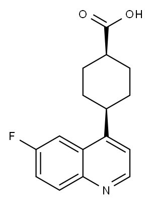 Cyclohexanecarboxylic acid,4-(6-fluoro-4-quinolinyl)-,cis-,1923846-59-6,结构式