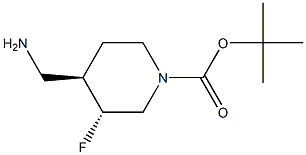 tert-butyl (3R,4R)-4-(aminomethyl)-3-fluoropiperidine-1-carboxylate Structure