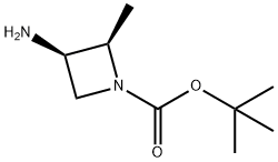(2R,3R)-3-氨基-2-甲基氮杂环丁烷-1-甲酸叔丁酯 结构式