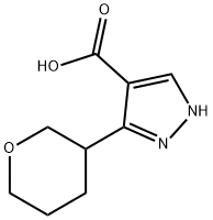 3-(oxan-3-yl)-1H-pyrazole-4-carboxylic acid Struktur