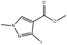 3-Iodo-1-methyl-1H-pyrazole-4-carboxylic acid ethyl ester 化学構造式
