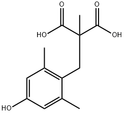 2-(4-hydroxy-2,6-dimethylbenzyl)-2-methylmalonic acid 结构式